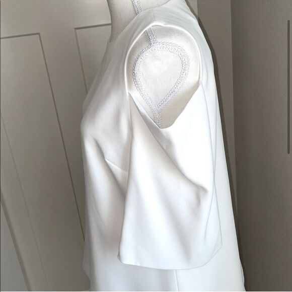 Ted Baker Careo Cold Shoulder Ecru Top TED 4/US 10 - Picture 2 of 10